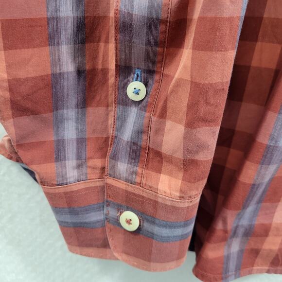 Tommy Bahama Button Front Rust Orange Plaid Shirt Size XL 82424-0872 - Picture 5 of 6